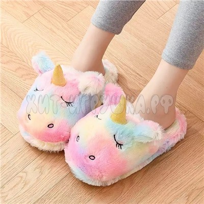 Плюшевые тапочки  Единорог р. 30-34, soft_unicorn30-34