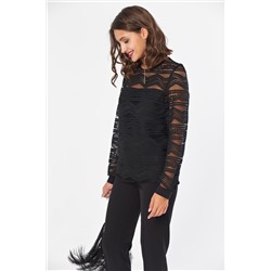 Блузка нарядная кружевная черная
