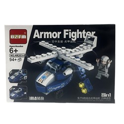 Конструктор ARMOR FIGHTER 8в1 Военная техника Вертолет 94+дет. 19*13см / HR203-8
