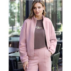 Бомбер на молнии из футера трехнитки с начесом