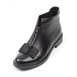 CA104-1 BLACK Ботинки женские (натуральная кожа, байка) размер 39