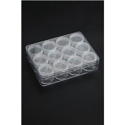 Пластиковые баночки в коробочке 16,5*12,5*3,3 см (12 баночек) SF-3360