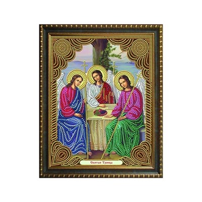 Алмазная мозаика на подрамнике 27*33см Икона Святой Троицы AL8708