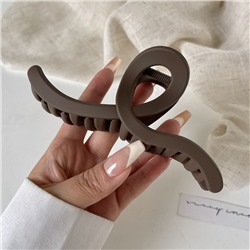 Заколка-краб для волос матовый Коричневый ПЕТЕЛЬКА, 11 см.