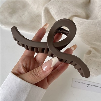 Заколка-краб для волос матовый Коричневый ПЕТЕЛЬКА, 11 см.