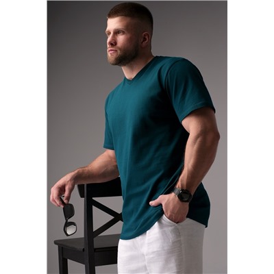 Мужская футболка больших размеров c V-вырезом Happyfox