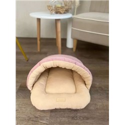 Лежанка для собак серо-розовый