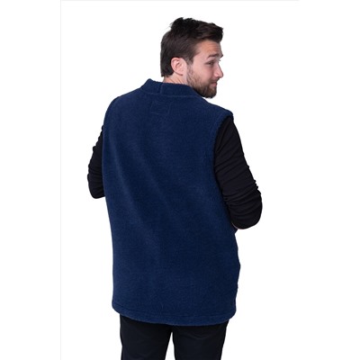 Мужской жилет MEN VEST WOOL, цвет ИНДИГО, цвет СИНИЙ