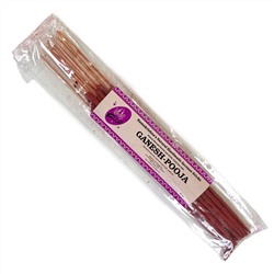 GANESH POOJA Ramakrishna's Natural Handmade Incense Sticks (ГАНЕШ ПУДЖА натуральные благовония ручной работы, Рамакришна), 20 г.