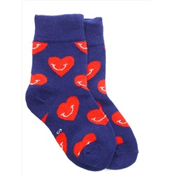 Детские носки 3-5 лет 15-18 см "Love" Сердечки на синем