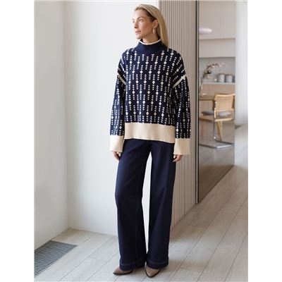 Джинсы-трубы из эластичного денима на флисе