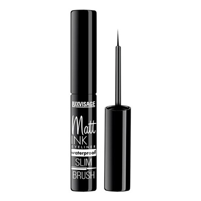 Подводка д/глаз MATT INK waterproof Черная LuxVisage (мягкая кисть)
