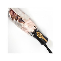 Зонт женский ТриСлона-882/L 3882 D,  R=55см,  полуавт;  8спиц,  3слож,  сатин,  беж/бордо  (узор)  235299