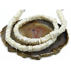 Бусы из Агата белого квадрат 7*2мм, 49см, 38,4г