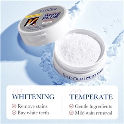 SADOER Зубной порошок для отбеливания зубов, для курящих WHITE PLUS, 50гр