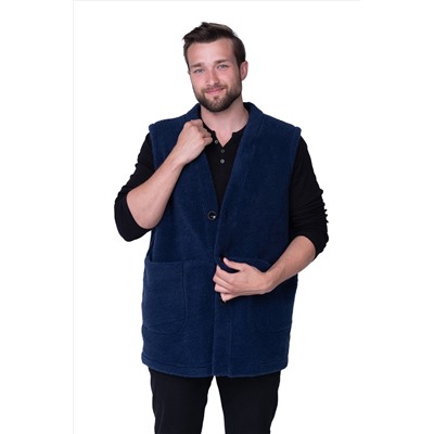 Мужской жилет MEN VEST WOOL, цвет ИНДИГО, цвет СИНИЙ