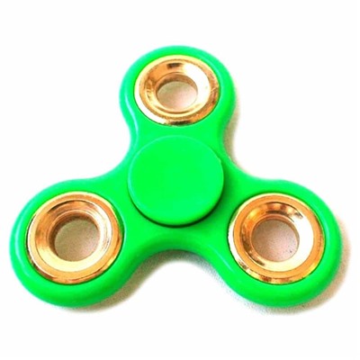 Антистресс Hand Spinner Спиннер 8см зеленый с золотыми вставками SH 999396