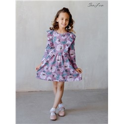 Платье София рукав лиловые пионы ФМ