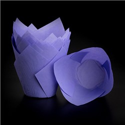 Капсула - тюльпан для выпечки Сиреневая 80*50, 20 шт