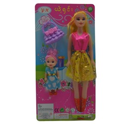 Кукла Мама + дочка + аксессуары 30*15см / блистер 145А-3