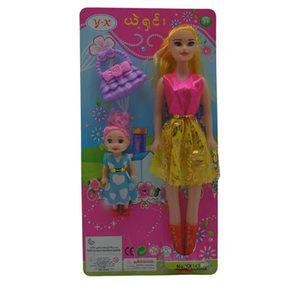 Кукла Мама + дочка + аксессуары 30*15см / блистер 145А-3