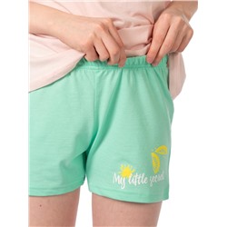 Комплект детский (футболка/шорты) Розовый/зелёный