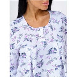 Ночная сорочка женская Текс-Плюс, цвет белый фиолетовый