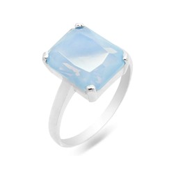 Кольцо из серебра лунный камень голубой, Ю-100М42