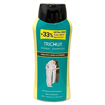 TRICHUP Herbal Shampoo HEALTHY, LONG & STRONG, Vasu (ТРИЧУП (ТРИЧАП) Травяной шампунь-кондиционер ЗДОРОВЫЕ, ДЛИННЫЕ И СИЛЬНЫЕ, Васу), 400+132 мл.