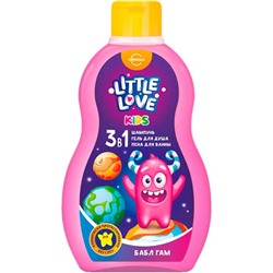LITTLE LOVE Шампунь+гель д/душа+пена д/ванны 3в1 Бабл гам 400мл
