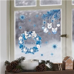 Виниловые наклейки на окна «Волшебный праздник», многоразовые, 70 × 25 см