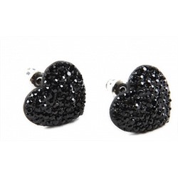 Серьги Сердечки PR1241 черный