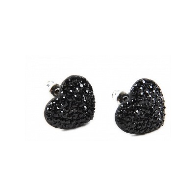Серьги Сердечки PR1241 черный