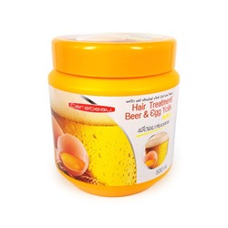 Hair Treatment BEER & EGG YOLK Wax, Carebeau (Маска для волос С ВОСКОМ, ПИВОМ И ЯИЧНЫМ ЖЕЛТКОМ, Кеабью), 500 мл.