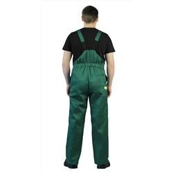 Костюм мужской "Дока" летний, с полукомбинезоном т-зеленый с лимонным