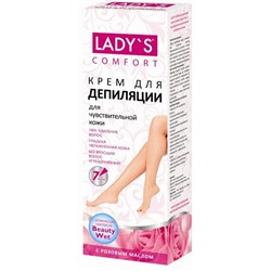 Крем-депилятор д/тела  100мл LADY'S д/норм, и сух.кожи Розовое масло (4 саше в коробке)