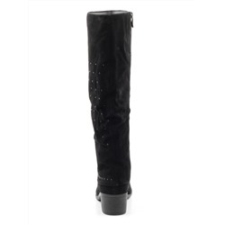 LM57-1604-1BM BLACK Сапоги женские (натуральная замша, натуральный мех (еврозима)) размер 37