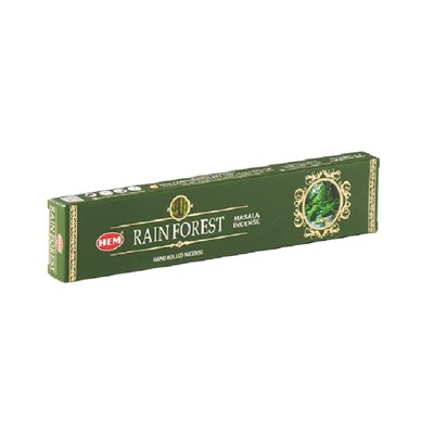 RAIN FOREST Masala Incense, Hem (ТРОПИЧЕСКИЙ ЛЕС масала благовония палочки ручной работы, Хем), уп. 15 г.
