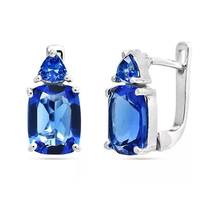Серьги из серебра танзанит выращ., Джени