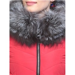 163-096 Пальто зимнее женское (холлофайбер, натуральный мех чернобурки) размер 42