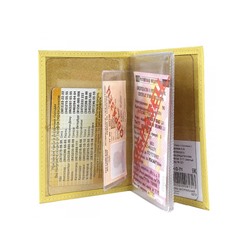 Обложка для автодокументов Premier-О-71 натуральная кожа желтый флотер (321)  194046