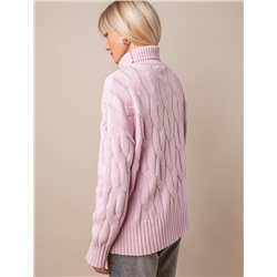 Теплый свитер из хлопка с акрилом крупной вязки