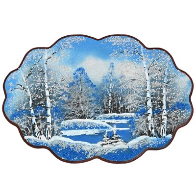 Картина с рисунком из камня, зима "облачко" 46*31,5см, 700г
