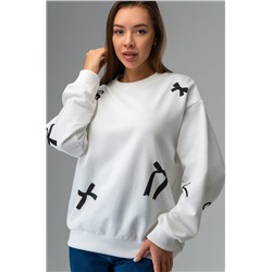 Женский свитшот оверсайз из футера трехнитки Happyfox