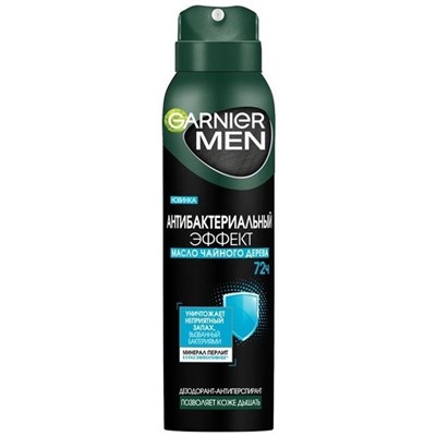 Дезодорант-спрей MINERAL MEN 150мл Антибактериальный эффект Garnier