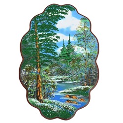 Картина с рисунком из камня, весна "облачко" 31,5*46см, 700г