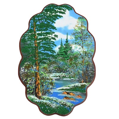 Картина с рисунком из камня, весна "облачко" 31,5*46см, 700г