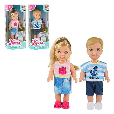 Игроленд. Кукла в повседневной одежде, 11,5см, ABS, полиэстер, 7х16х4см, 6 дизайнов 267-852
