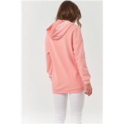 Свитшот удлиненный прямого силуэта из футера розовый
