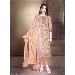 PAKIZAA Long Kurti Suit - Купон для пошива костюма, цвет ПЕРСИКОВЫЙ (отрез ткани для пошива Длинной туники (курты), штанов и накидки), Shiv Gori, 1 шт.